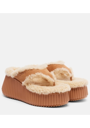 Chloe Nama 80 suede platform thong sandals