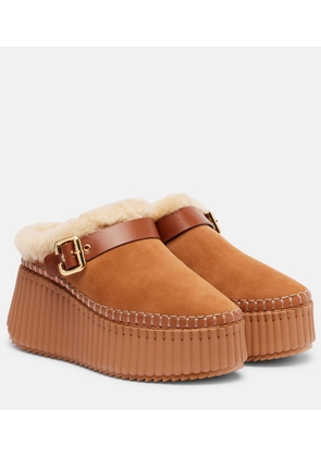 Chloe Nama 80 suede platform mules