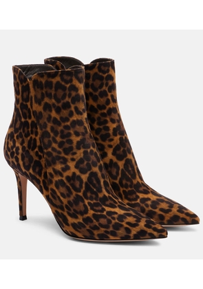 Gianvito Rossi Levy 85 leopard-print suede ankle boots