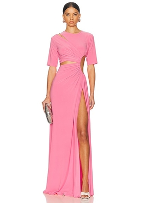 Sid Neigum Gathered Slit Maxi Dress in Pink - Pink. Size S (also in XS).