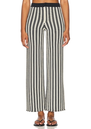 SIMONMILLER Jabber Knit Pant in Black & Rice Flour Stripe - Black. Size L (also in XL).