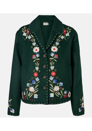 Rixo Jude embroidered wool-blend jacket
