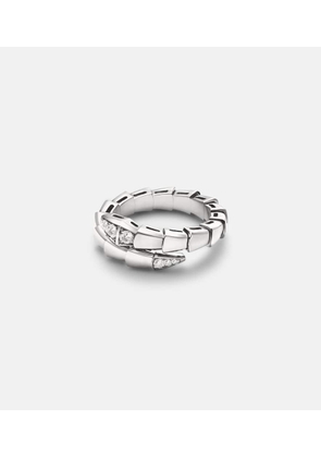 Bvlgari Serpenti Viper 18kt white gold ring with diamonds