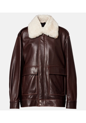 Nour Hammour Drey shearling-trimmed leather jacket