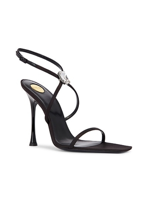 Saint Laurent Lydia Diamond Sandal in Nero & Crystal - Black. Size 37 (also in 38).
