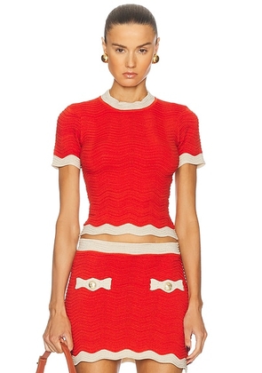 Retrofete Iyla Knit Top in Metallic Geranium - Red. Size XL (also in XS).