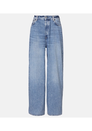 Acne Studios Crystal-embellished low-rise wide-leg jeans