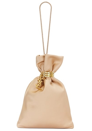 Saint Laurent Evening Pouch Bag in Nude & Baby Nude - Nude. Size all.