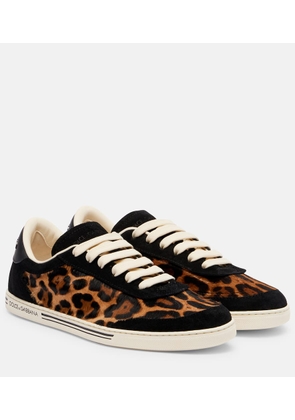 Dolce&Gabbana Saint Tropez Light suede-trimmed calf hair sneakers