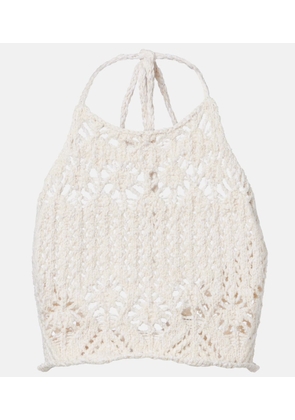 Alanui Lagoon Romance cotton-blend crochet crop top