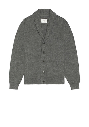Reigning Champ Cotton Slub Laurel Cardigan in Heather Carbon - Charcoal. Size S (also in XL/1X).