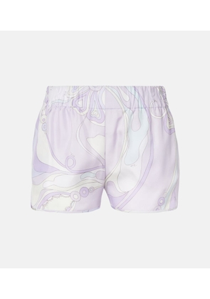 Pucci Orchidee low-rise silk twill shorts