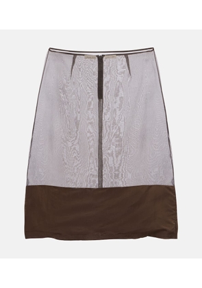 Calvin Klein Collection Mabel satin-trimmed mesh midi skirt