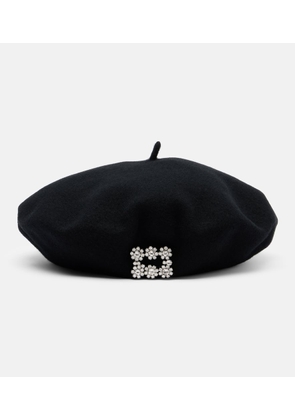 Roger Vivier Embellished wool beret