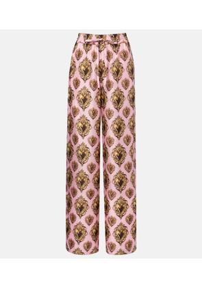 Dolce&Gabbana Printed high-rise silk palazzo pants