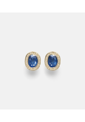 Octavia Elizabeth 18kt gold stud earrings with diamonds and sapphires