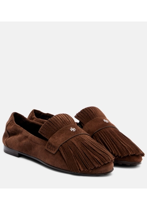 Tory Burch Ballet fringed suede loafers