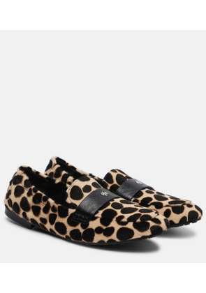 Tory Burch Ballet leopard-print calf hair loafers