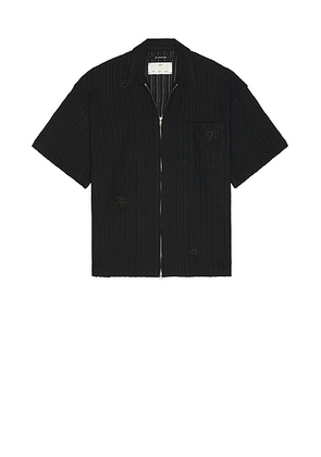 Song for the Mute Daisy Zip Up Gym Shirt in Black - Black. Size 46 (also in 48, 50, 52).