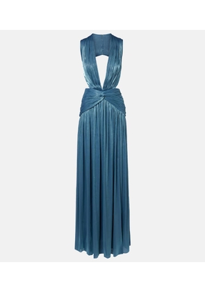 Costarellos Draped open-back jersey gown