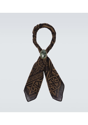 RRL Embellished printed cotton scarf