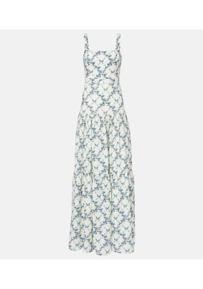 Agua by Agua Bendita Lima Gloriosa floral linen maxi dress