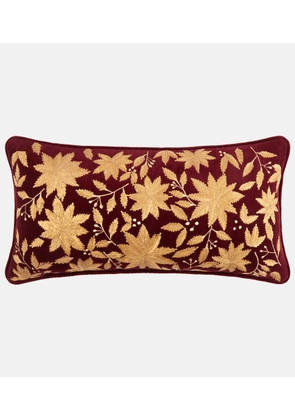 Les-Ottomans Embroidered cotton velvet cushion