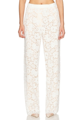 SANS FAFF Estelle Lace Pintuck Pant in White - White. Size XS (also in S, M).