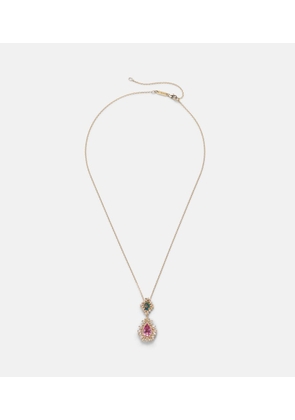 Suzanne Kalan 18kt gold pendant necklace with gemstones