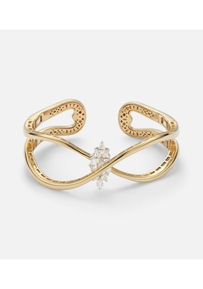Yeprem Golden Strada 18kt white and yellow gold bangle with diamonds
