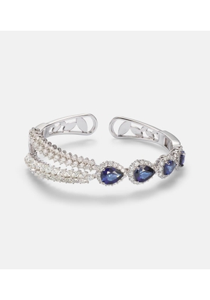 Yeprem Reign Supreme 18kt white gold bangle with sapphires and diamonds