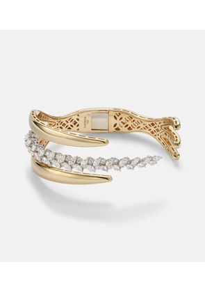 Yeprem Golden Strada 18kt white and yellow gold bangle with diamonds