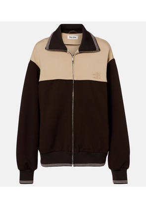 Miu Miu Colorblocked zip-up sweatshirt