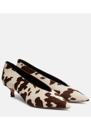Le Monde Beryl Babouche cow-print calf hair pumps