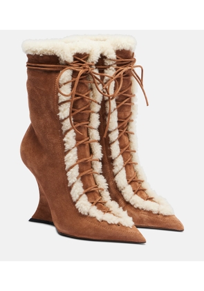 Paris Texas Nina 105 suede wedge boots