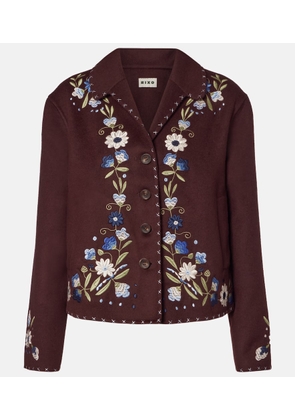 Rixo Jude embroidered wool-blend jacket