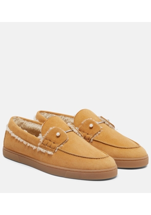 Christian Louboutin Chambeliboat shearling-trimmed suede loafers