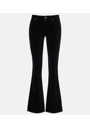 7 For All Mankind Leggy Bootcut mid-rise cotton-blend velvet bootcut pants