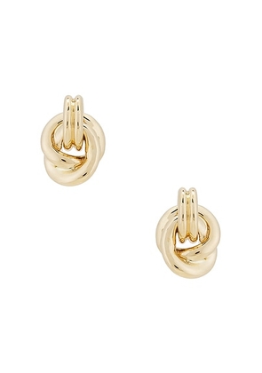 STONE AND STRAND Gold Forme Dainty Knot Stud Earrings in 14k Solid Yellow Gold - Metallic Gold. Size all.