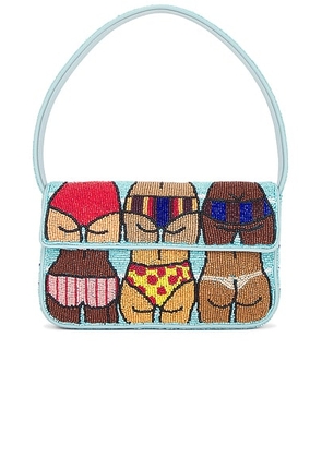 Staud Tommy Beaded Bag in Beach Bums - Teal. Size all.