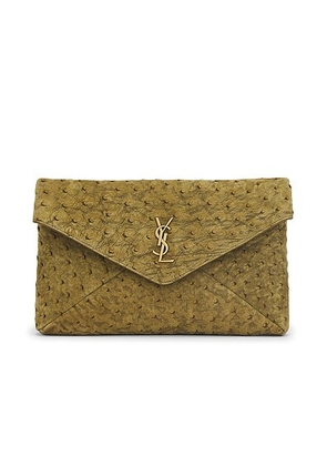 Saint Laurent YSL Pouch in Vert Moss - Olive. Size all.
