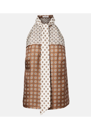 Dorothee Schumacher Graphic Dreams tie-neck silk twill top