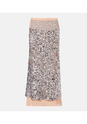 Rabanne Sequined jersey midi skirt