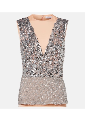 Rabanne Sequined jersey top