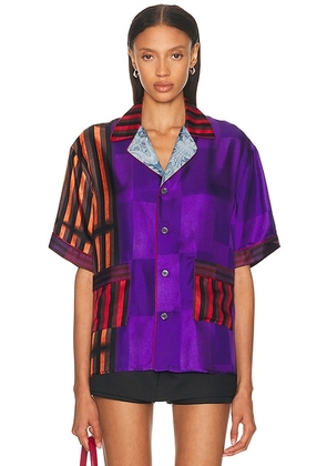 Pierre-Louis Mascia Short Sleeve Shirt in Purple Multi - Purple. Size M (also in ).