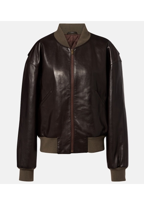 The Row Morisel leather bomber jacket