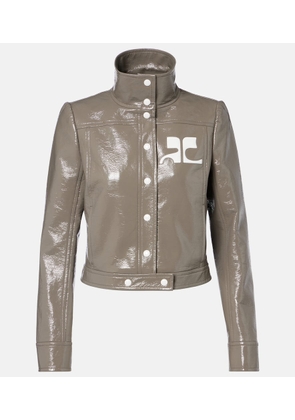 Courreges Logo vinyl cropped jacket