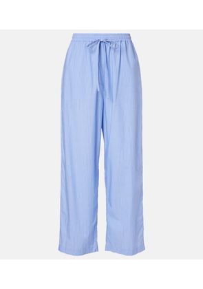 The Row Orien striped cotton wide-leg pants
