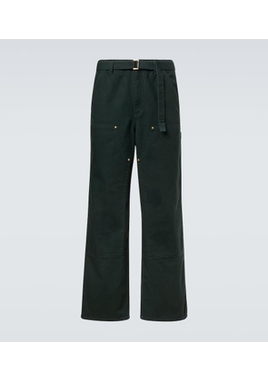 Sacai x Carhatt belted cotton straight pants