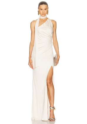 TOM FORD One Shoulder Evening Dress in Off White - White. Size 40 (also in ).